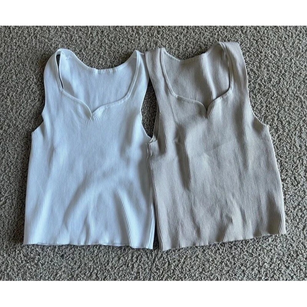 Women Ribbed Notched-Neck Tank Top Bundle